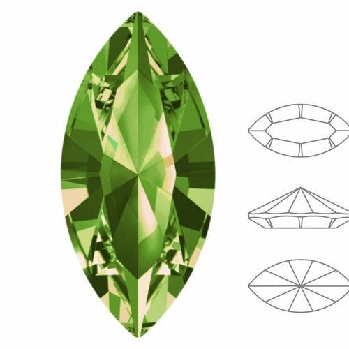 6 pièces izabaro cristaux vert olivine 228 navette fantaisie pierre de verre pétale feuille ovale 42 sku-877463