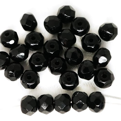 40pcs verre tchèque rondelle facettes feu poli de perles rondes en 5mm x 3mm sku-43297