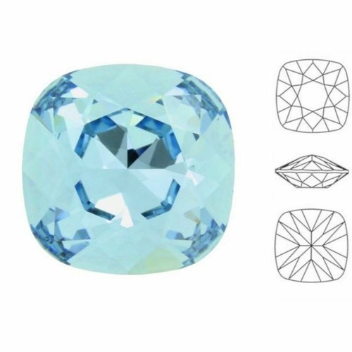 6 pièces izabaro cristaux aigue-marine aurore boreale ab 202ab coussin carré fantaisie pierre de ver sku-877449
