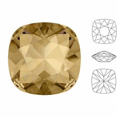 4 pièces izabaro cristaux ombre dorée 001gsha coussin carré fantaisie pierre de verre 4470 izabaro s sku-877456