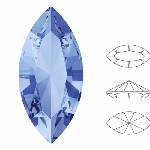 6 pièces izabaro cristaux saphir bleu 206 navette fantaisie pierre de verre pétale feuille ovale 422 sku-877459