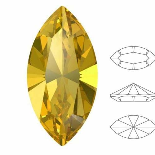 4 pièces izabaro cristaux topaze jaune 203 navette fantaisie pierre de verre pétale feuille ovale 42 sku-877475