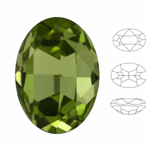4 pièces izabaro cristaux vert olivine 228 de verre fantaisie ovale en pierre 4120 strass à facettes sku-877564