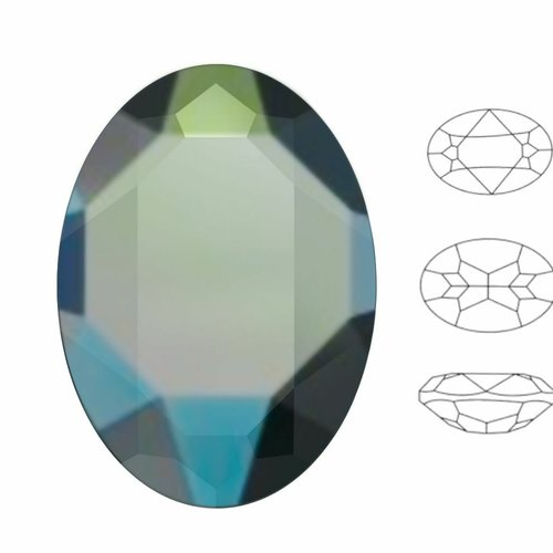 4 pièces izabaro cristaux jet aurore boreale ab 280ab ovale fantaisie pierre de verre 4120 izabaro c sku-877567