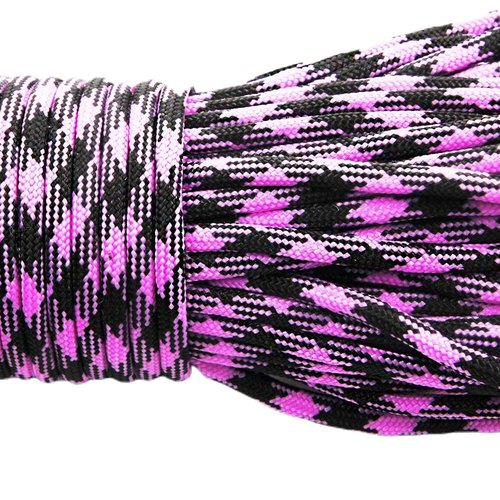 2 m 6.56 ft 2.18 yrd violet noir rayé paracord 330 parachute macramé perles cordon tressé corde pour sku-38187