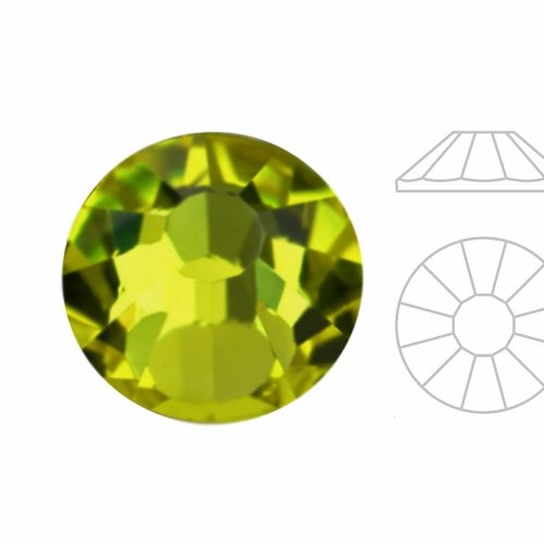 144pcs izabaro crystal olivine vert 228 ss16 soleil rond rose argent plat arrière cristal de verre 2 sku-913110