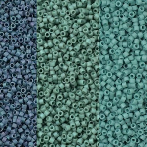 15g gris clair métallisé mat bleu db376 écume de mer vert db374 aqua clair db375 kraftika mix 11/0 p sku-522183