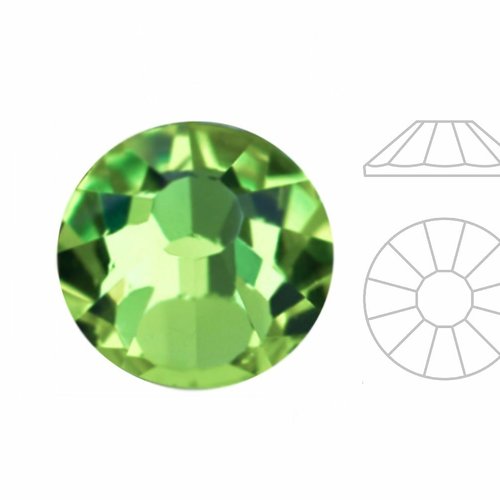 144pcs izabaro crystal peridot vert 214 ss12 soleil rond rose argent plat arrière cristal de verre 2 sku-913093