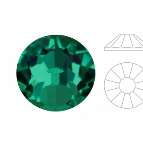 144pcs izabaro crystal émeraude vert 205 ss16 soleil round rose argent plat arrière cristaux de verr sku-913108