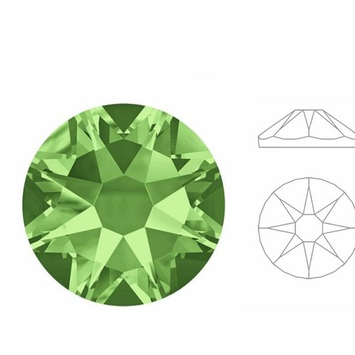 144pcs izabaro crystal peridot vert 214 ss20 étoile ronde rose or plat arrière cristal de verre 2088 sku-889083