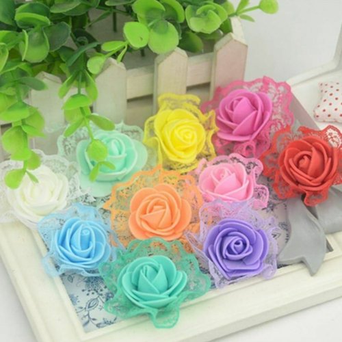 10pcs mix color pe foam lace décorations de rose artificielles wreath craft décor maison party diy o sku-929293