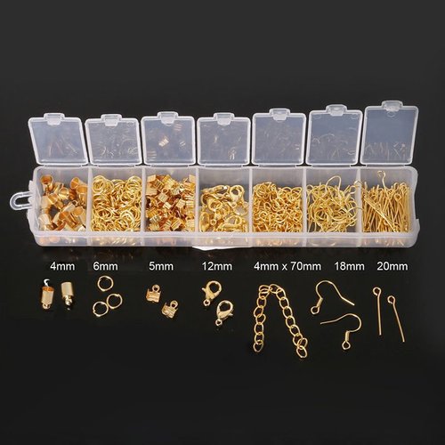 300pcs mélange de bijoux en or ensemble perles kit bijoux bracelets colliers faisant l'alliage zinc  sku-927727