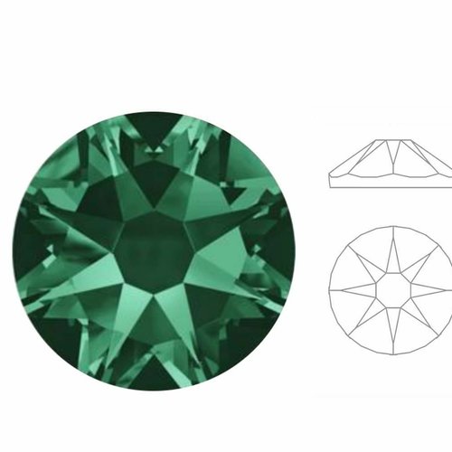 144pcs izabaro cristal émeraude vert 205 étoile ronde rose or plat arrière cristal de verre 2088 iza sku-929291