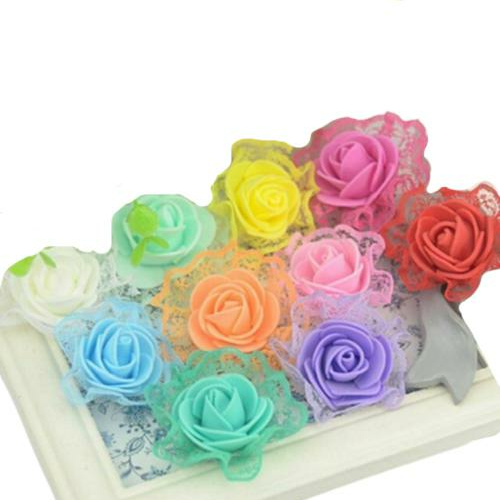 10pcs mix color pe foam lace décorations de rose artificielles wreath craft décor maison party diy o sku-929293