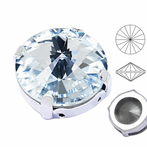 6pcs izabaro crystal crystal 001 cristaux de verre rivoli ronds griffes argentées 1122 coudre sur le sku-928261
