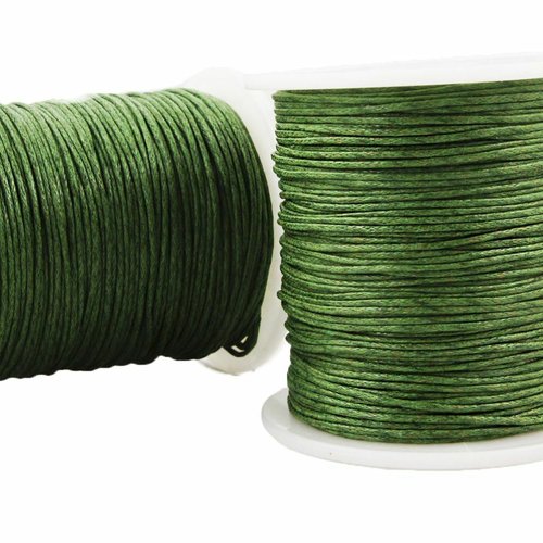 18.3 m 60ft 20yrd vert armée coton ciré cordon de perles décoratives chaîne tressée en corde torsadé sku-38123