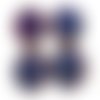 4pcs zebra wave contour laser pattern sliperit violet rond à deux faces en verre tchèque perles plat sku-102092