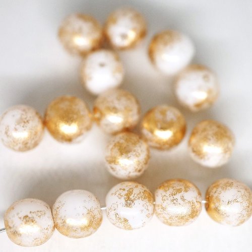 40pcs polychrome caméléon or de la pluie repéré ronde druk entretoise semences verre tchèque perles  sku-42685