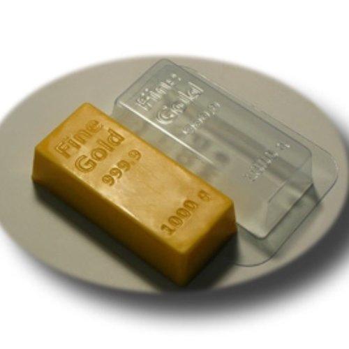 1pc lingot d'or d'argent rectangle en plastique fabrication de savon moule cadeau pour elle pour lui sku-43017