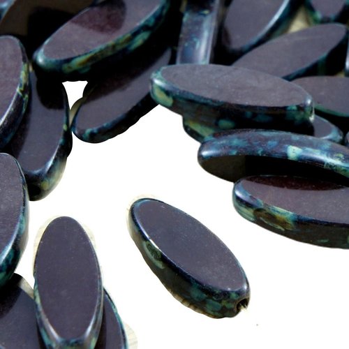 6pcs picasso brun opaque chocolat noir ovale et plate de pétales table à la fenêtre couper le verre  sku-32622