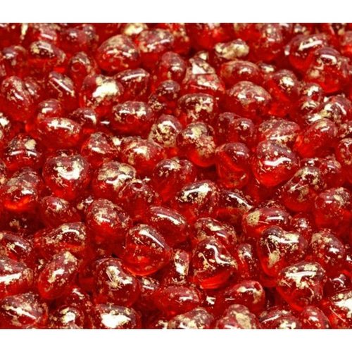 40pcs cristal or rouge picasso valentines perles de coeur mariage verre tchèque 6mm x sku-942003