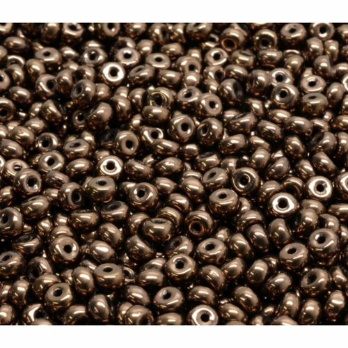 100pcs perles de rondelles à facettes métalliques brun bronze foncé opaque polies au feu verre tchèq sku-942166