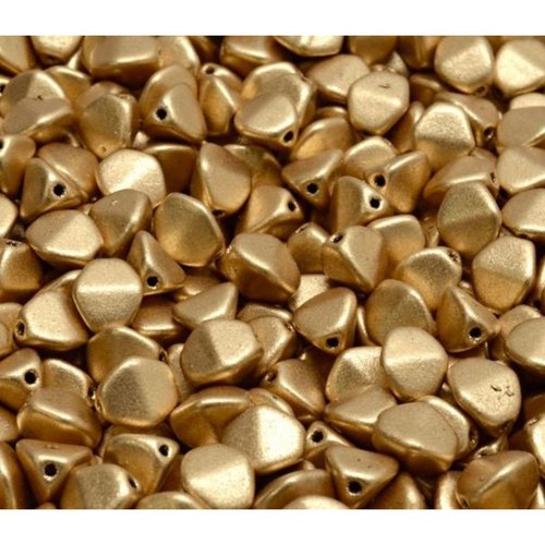 50pcs matte gold big pinch bicone façade de verre tchèque beads 7mm sku-942007