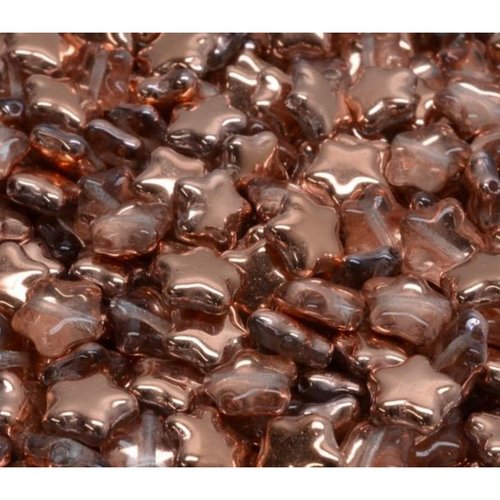 40 pièces de cuivre métallique moitié cristal noël étoile plate verre tchèque 8mm x sku-942091