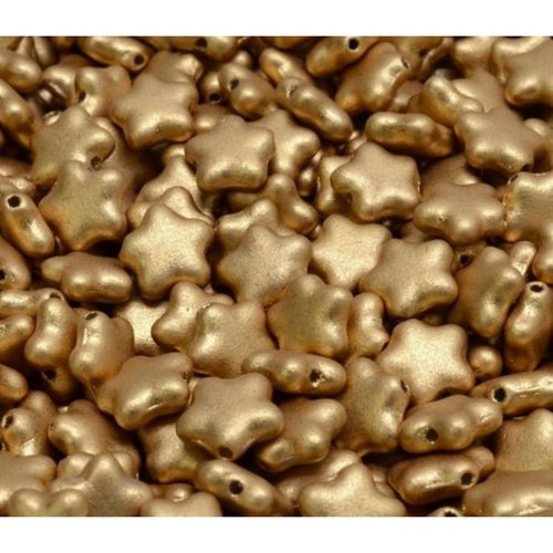 40pcs matte gold noël étoile plate verre tchèque beads 8mm x sku-942089