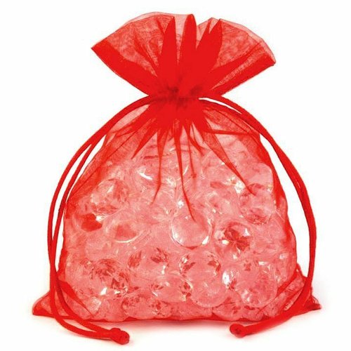 10 pc rouge organza cadeau sacs 13x18 cm artisanat et loisirs sku-270707