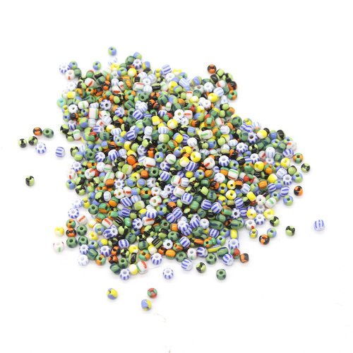 20g mix couleurs striped round spacer beads de semences verre 4mm sku-942153