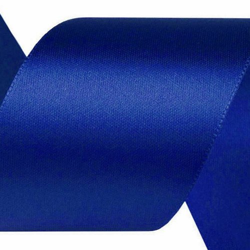 Rubans de satin bleu roi 22 5 m largeur 40 mm simple face - couleur unique mercerie sku-922082