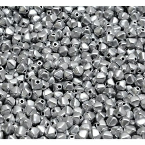 100pcs matte argent façade bicone beads pyramid spacer becone verre tchèque 4mm sku-943102