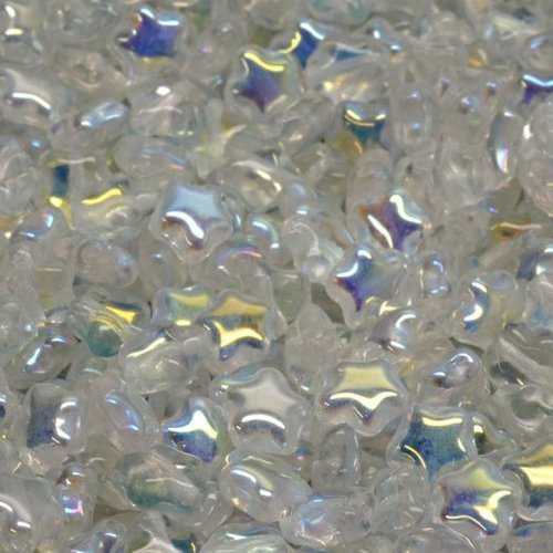 60pcs crystal clear lustre étoiles perles de verre tchèque 6mm sku-945034