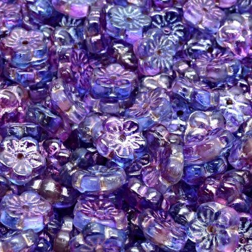 24pcs crystal alaska pink blue purple pink patina fleur de cerise blancs verre tchèque 8mm sku-945318