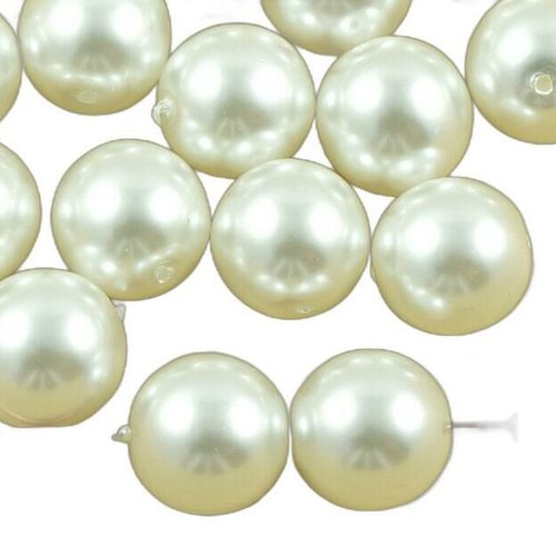 8pcs blanche-neige imitation de perles rondes pressé druk grands tchèque verre 10mm sku-35450