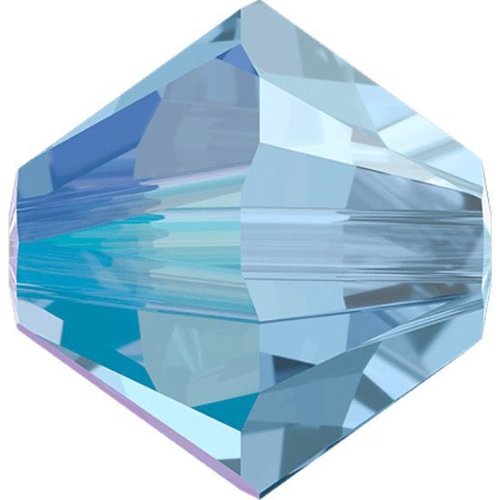 24pcs light sapphire shimmer 211shim xilion bicone verre cristaux bleus de swarovski 5328 perles à f sku-136120