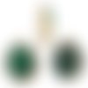 1pc vert émeraude naturel druzy de glace quartz agate pierre plaqué or ronde pendentifs charms en mé sku-41458