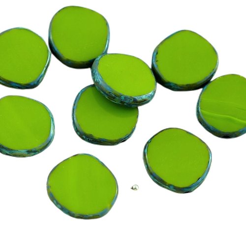 4pcs picasso opaque vert olive grand plat rond 8edge fenêtre de la table découpe pièce monnaie tchèq sku-28860