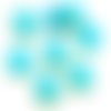 4pcs picasso opaque turquoise bleu brun grand plat rond 8edge fenêtre de la table découpe pièce monn sku-28865