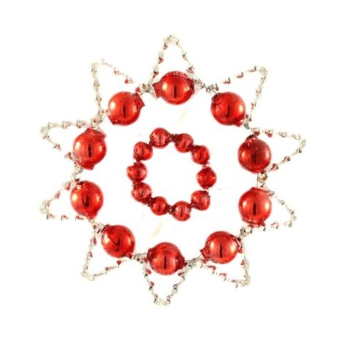 Argent rouge dentelle star tchèque de bohême l'arbre noël cadeaux ornements perles verre projet à la sku-41006