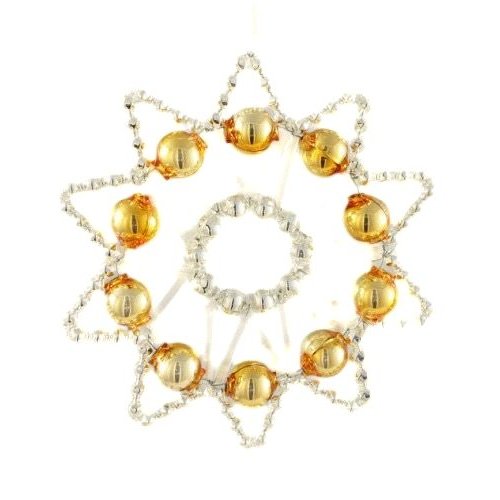 D'argent d'or de la dentelle star tchèque bohême l'arbre noël cadeaux ornements perles verre projet  sku-41007