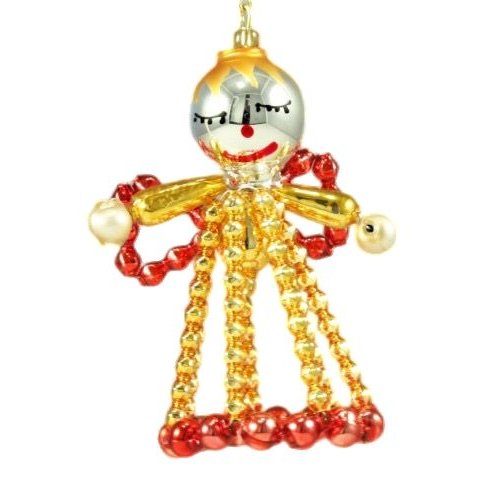 Or ange rouge tchèque de bohême l'arbre noël cadeaux ornements perles verre projet à la main hobby k sku-41012