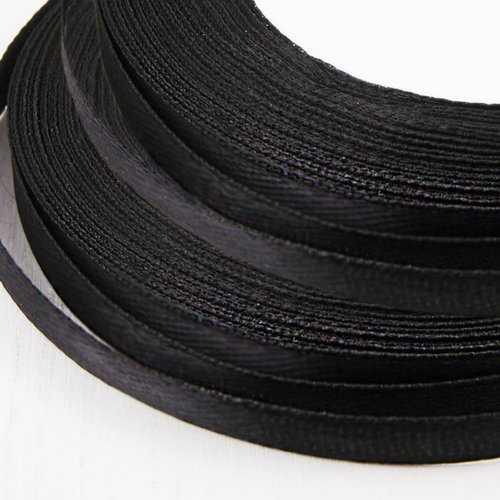 22m de 72 2 ft 24yds roll noir jais mince ruban satin tissu artisanaux décoratifs mariage kanzashi 6 sku-38062