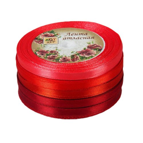 5pcs set de bandes rouges satin noël cadeau décoratif couture applique accessoires cheveux robe 6mm  sku-253974
