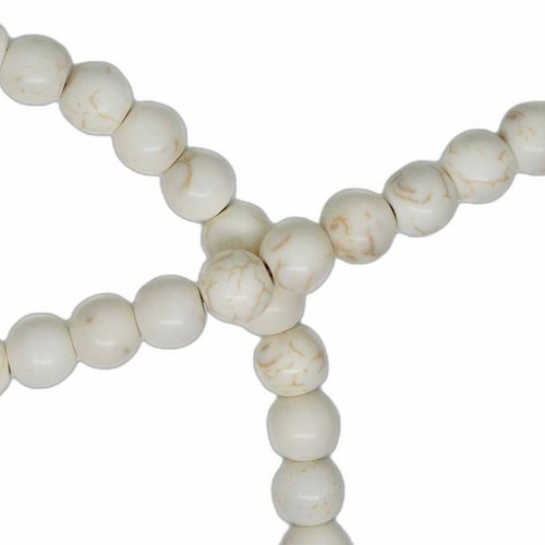 1pc blanc round turquoise naturelle pierre précieuse 6mm 15.5inch beads sku-855331