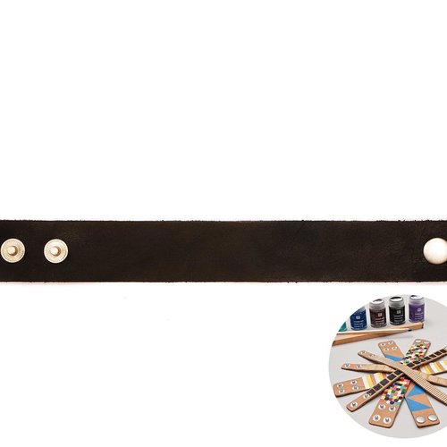 1pc noir faux cuir minimaliste bracelet manchette base vide rico design 22 cm x 3 bracelet résultats sku-133002