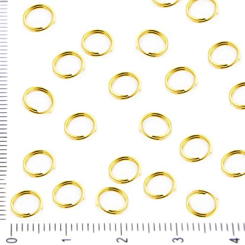 100pcs en vrac plaqué or double split anneau de saut reliant la tour beigne pour fabrication bijoux  sku-38884