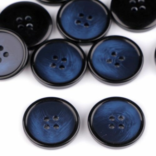 20pc (36&quot;) boutons bleu foncé avec patine fine taille 24' 32' 36' 40' de trou en plastique fixa sku-752853