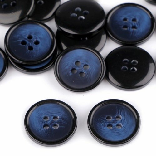 20pc (32&quot;) boutons bleu foncé avec patine fine taille 24' 32' 36' 40' de trou en plastique fixa sku-752856